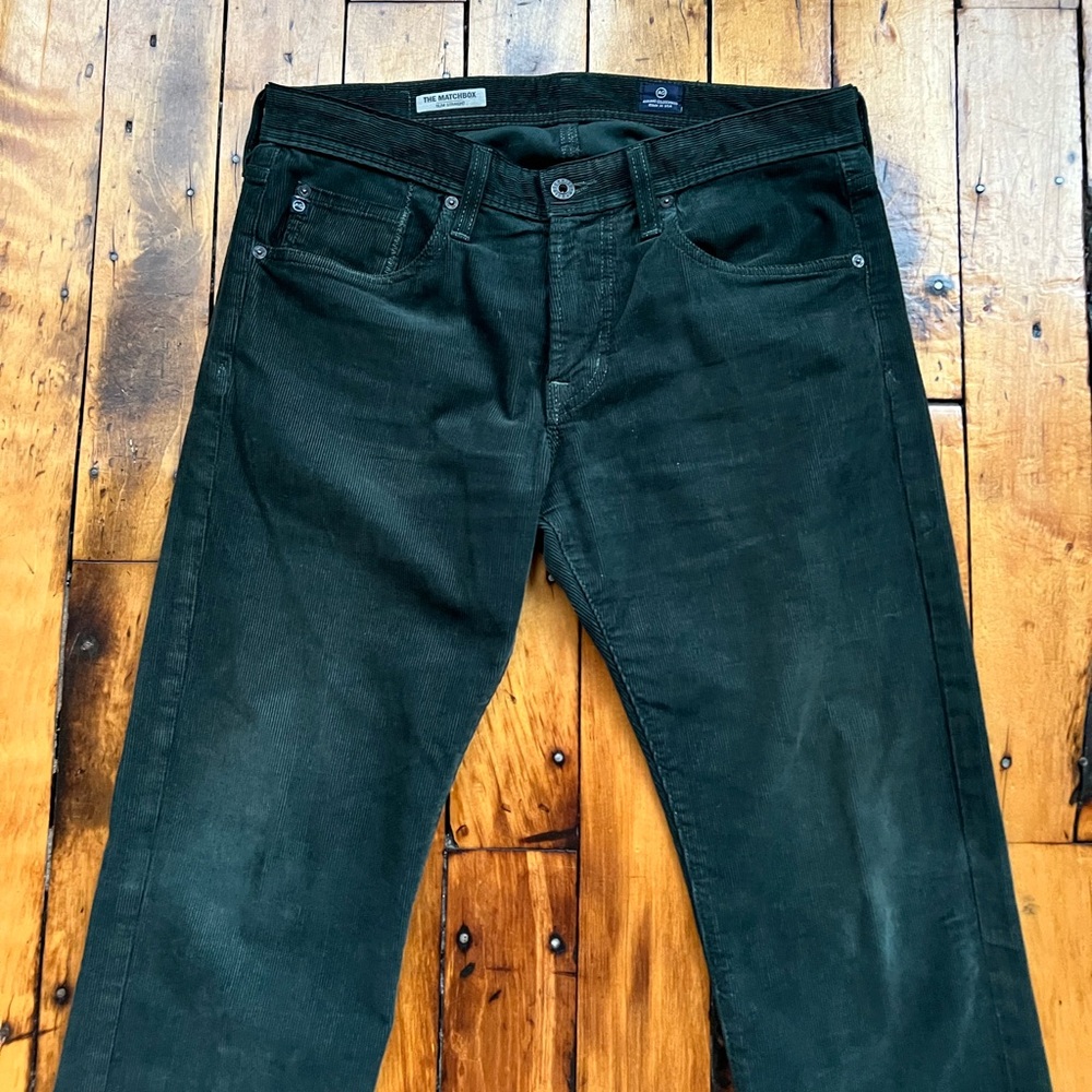 Adriano Goldschmied Men’s 32 (Fits 34x28) Matchbox Corduroy Green Pants USA Made